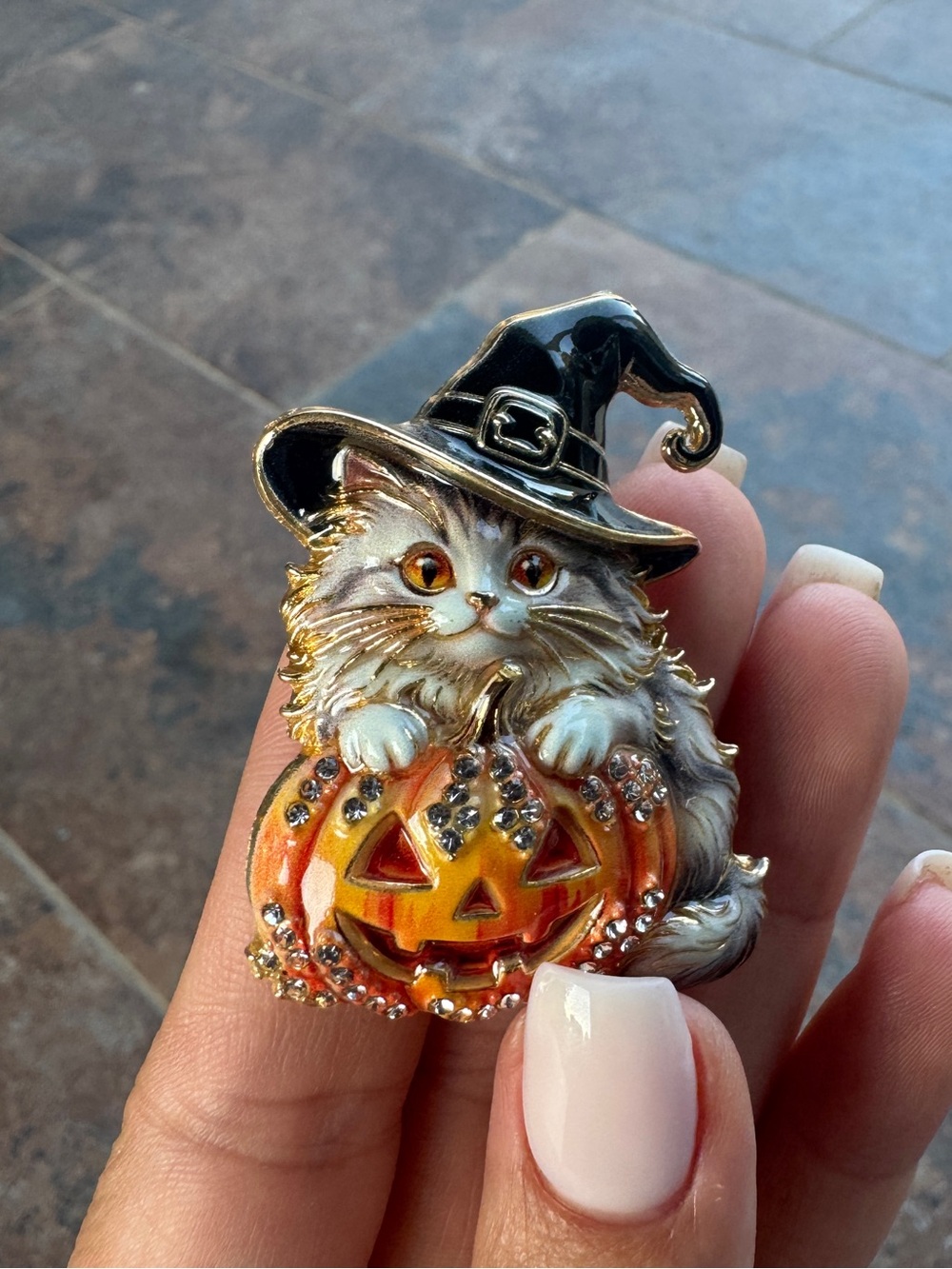Halloween Cat Brooch Pin